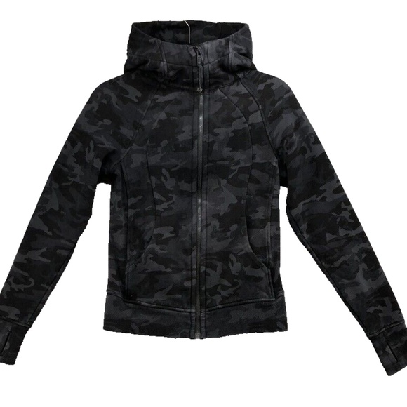 Lululemon Scuba Hoodie *Light Cotton Fleece Incognito Camo Multi Grey - Size 8 - Picture 4 of 5